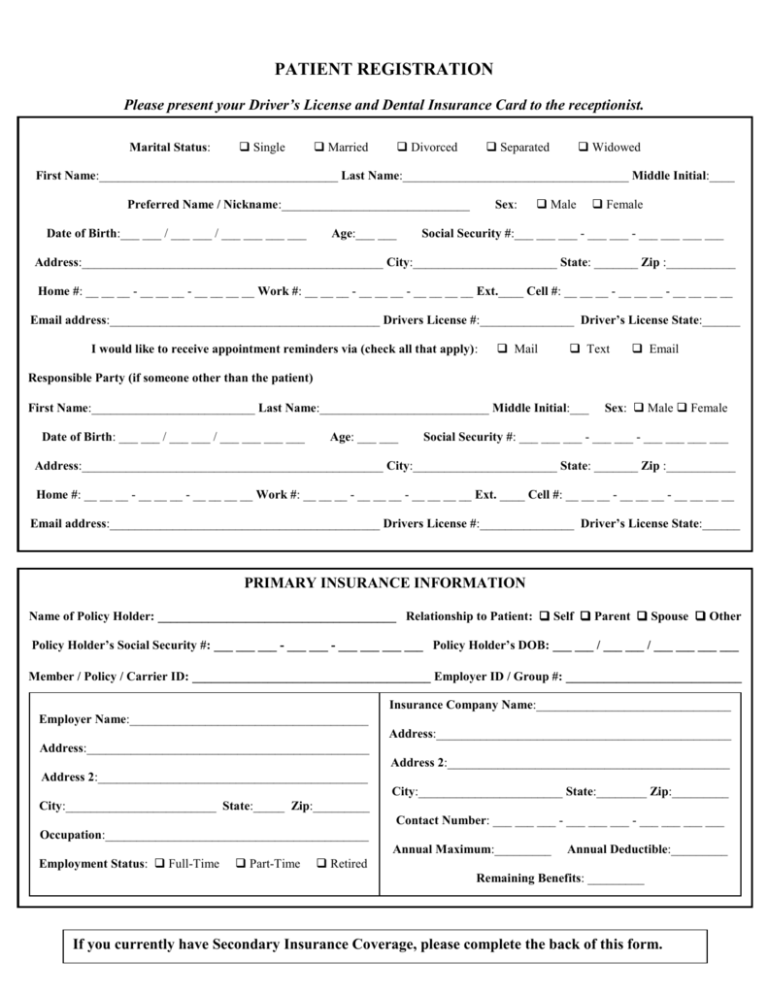 Eye Examination Paperwork Example