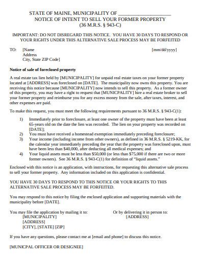 Foreclosure Paperwork Example