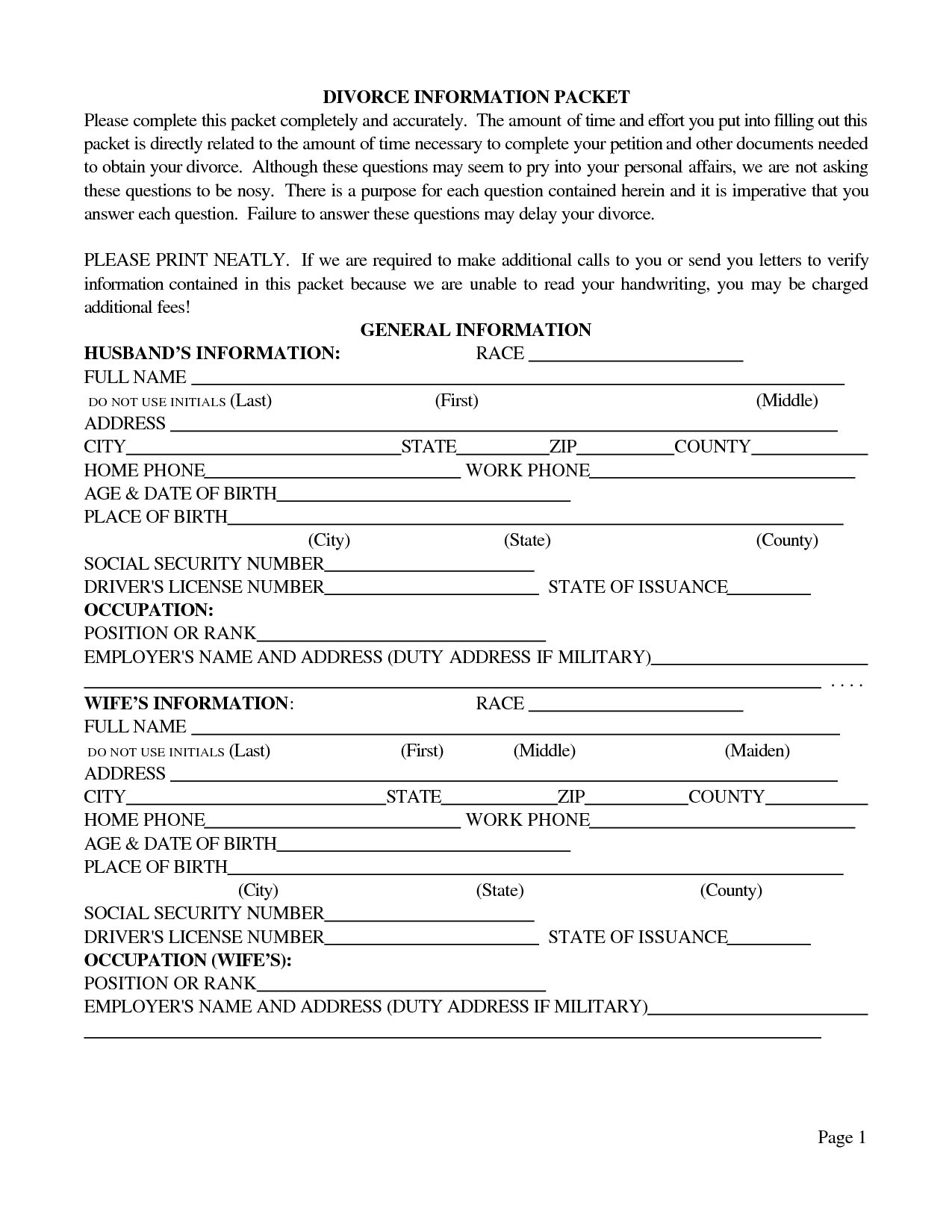 Michigan Divorce Paperwork