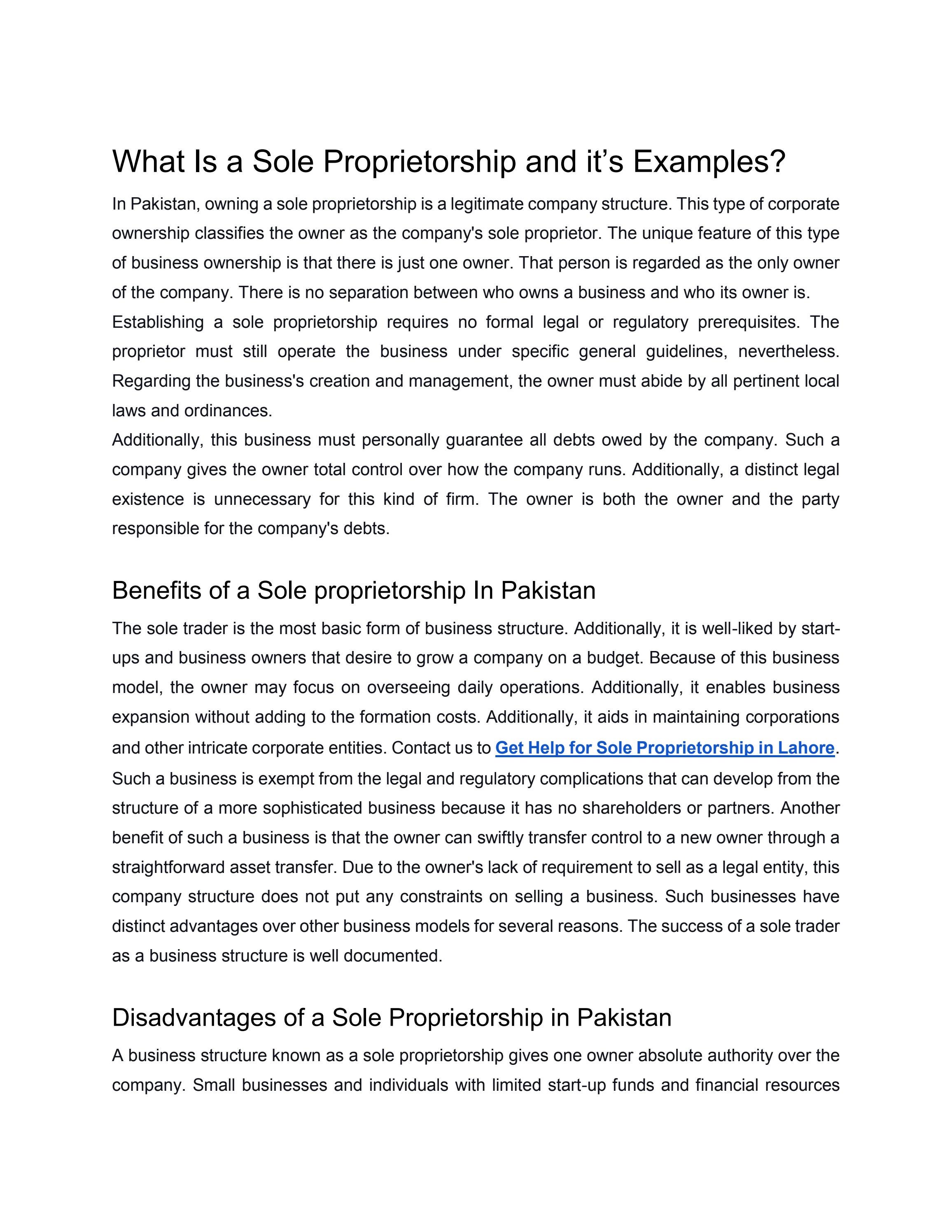 What Is A Sole Proprietorship And It S Examples By Shari Khan Issuu