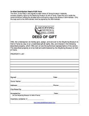 Deed of Gift Paperwork for Museums