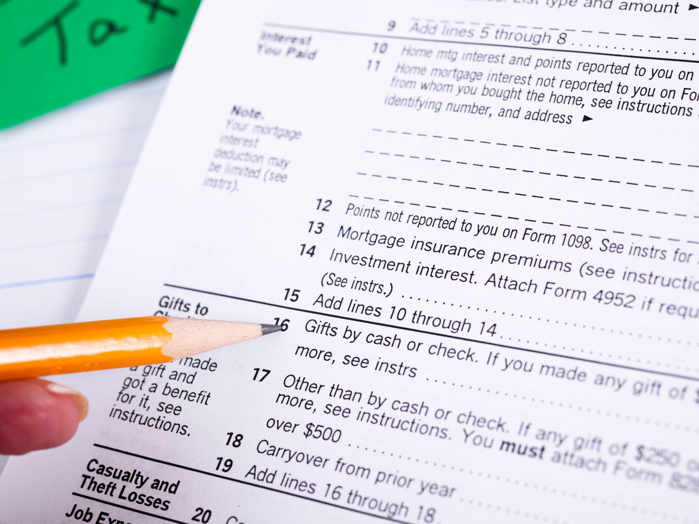 Itemized Deductions Tax Paperwork Difference