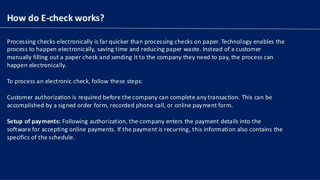 What Is Electronic Check Payment Thigs You Should Know Ppt