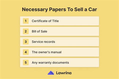 Nah Paperwork for Selling a Car