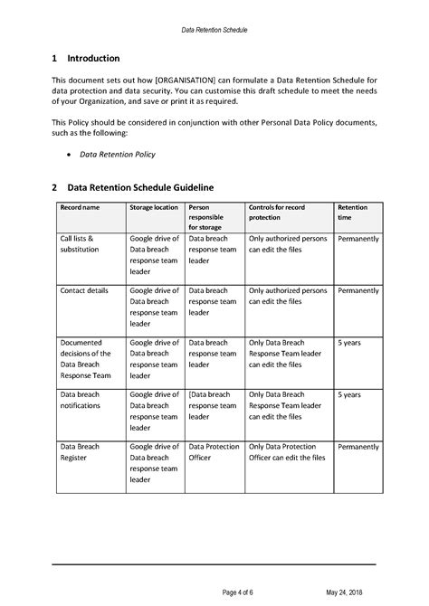 What Is Records Retention Schedule Template Free Sample Example