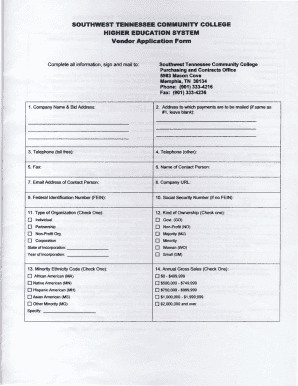 What Is Southwest Tennessee Fein Form Fill And Sign Printable