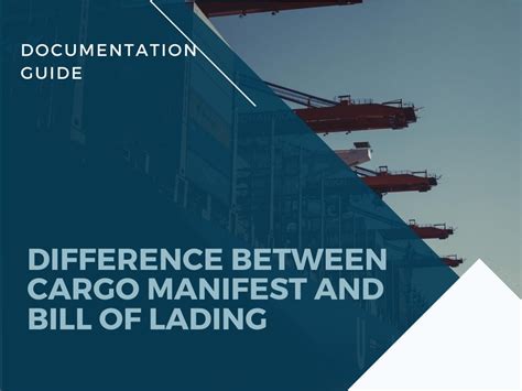 What Is The Difference Between A Manifest And A Bill Of Lading Mcf