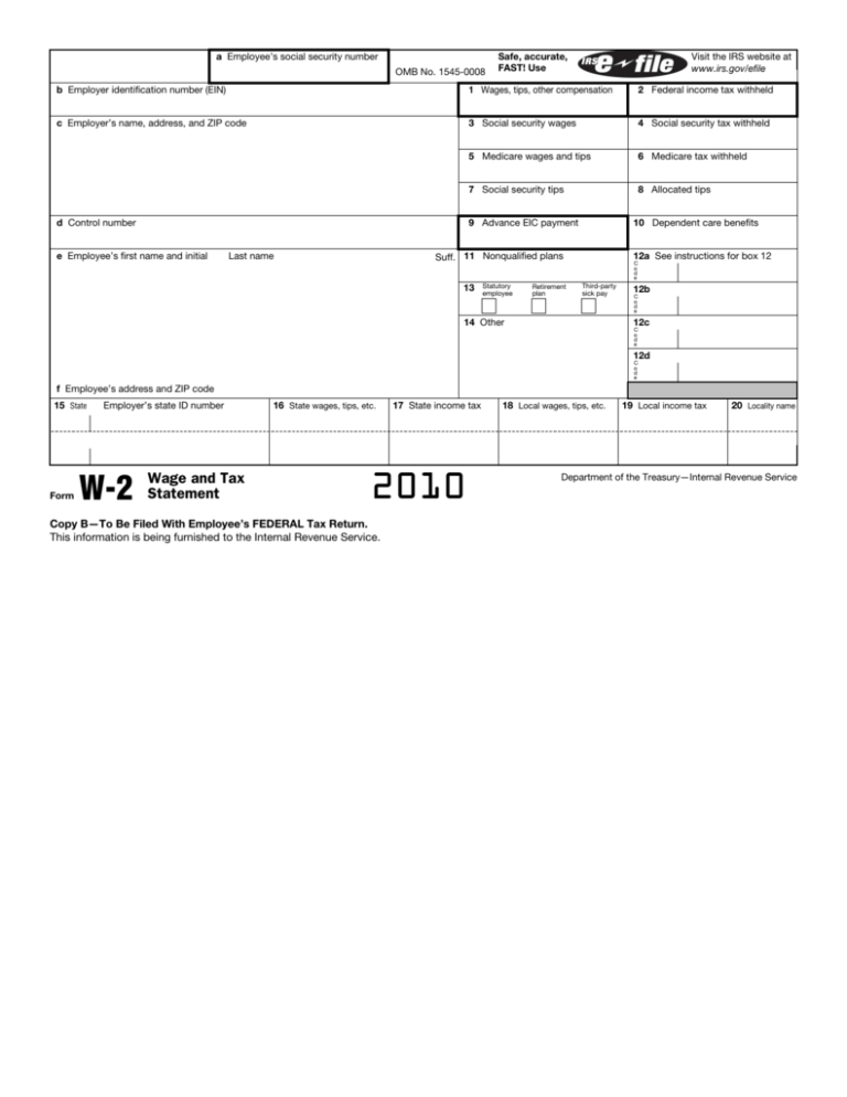 What Is W 2 Form And How To Read It Wage And Tax Statement