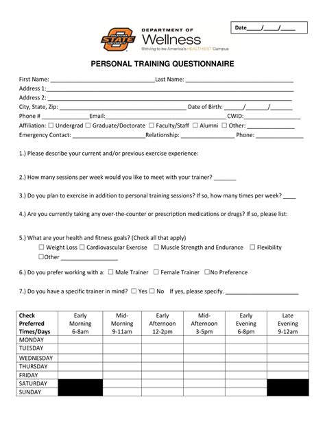 Personal Trainer Paperwork Requirements