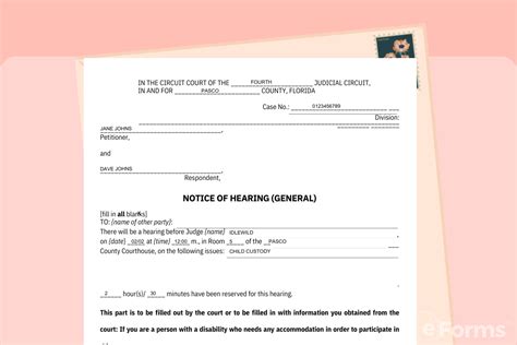 Florida Custody Hearing Paperwork