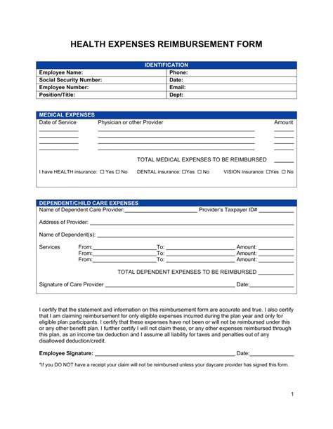 Medical Expense Reimbursement Forms