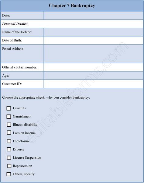 7 Bankruptcy Forms Needed