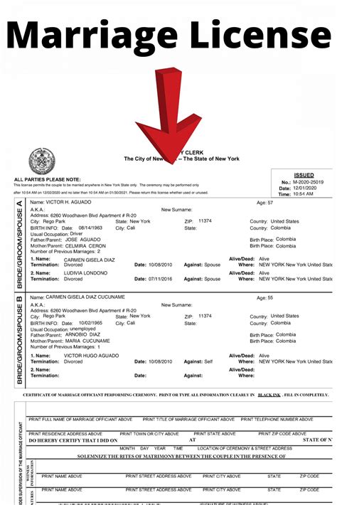 Marriage Paperwork Needed in NY