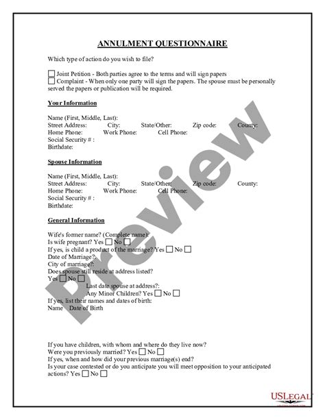 Annulment Paperwork Requirements