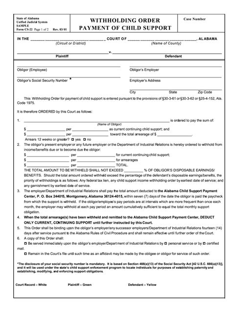 Child Support Court Paperwork Requirements