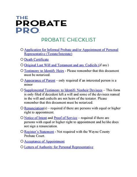 5 Probate Papers