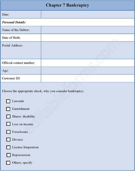 7 Bankruptcy Forms