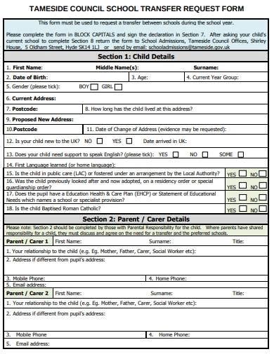 Transfer School Paperwork Requirements