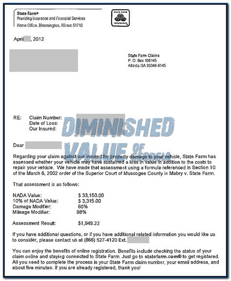 Diminished Value Claim Paperwork