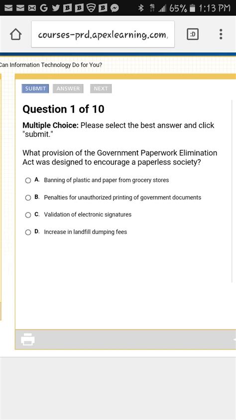 What Provision Of The Government Paperwork Elimination Act Was Designed To Encourage A Paperless