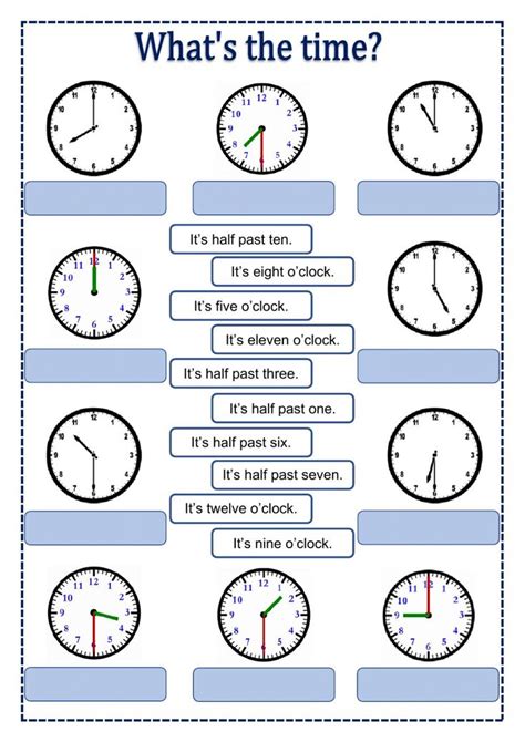 What Time Is It Telling The Time In English Exercise Youtube