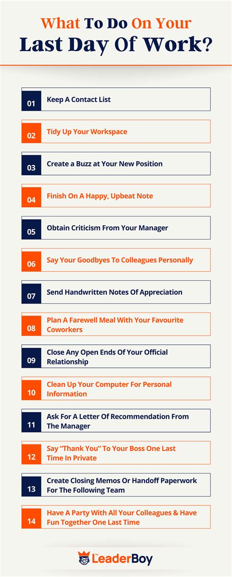 What To Do On Your Last Day Of Work 25 Things Theleaderboy