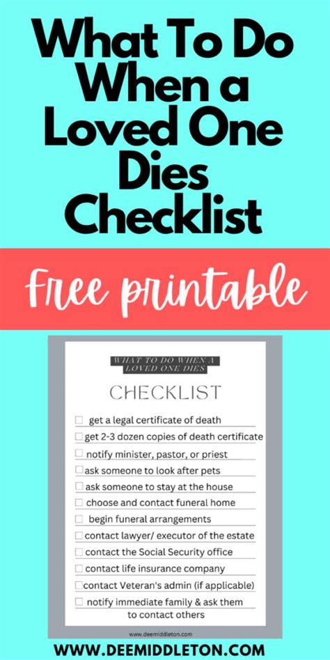 What To Do When Your Spouse Dies Loss Of Spouse Checklist