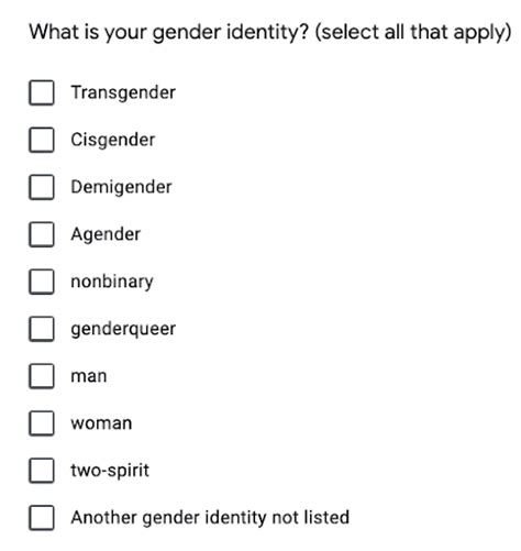 5 Gender Options