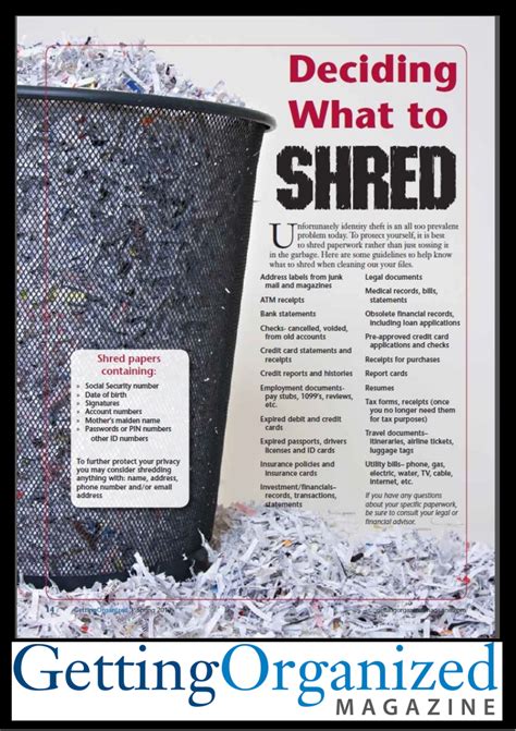 What To Shred Getting Organized Magazine Paper Organization