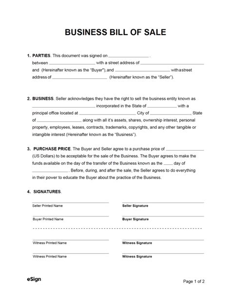 Business Sale Paperwork