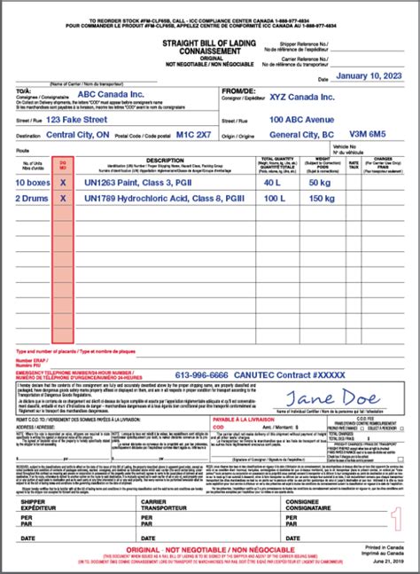 Hazmat Paperwork Required