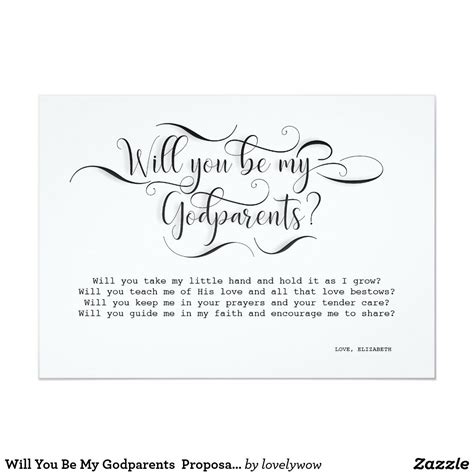 Will You Be My Godparents Proposal Card Zazzle Com Godparent Gifts