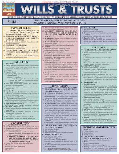 Wills And Trusts Quick Study Law By Inc Barcharts 4 95 Edition Crds Publisher