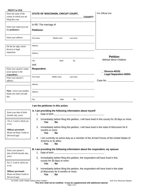 Wisconsin Divorce Forms Pdf Fill Out Sign Online Dochub