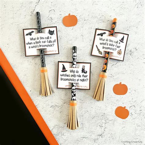 Witch Amp 39 S Broom Printable Halloween Pencil Tags Crafting Cheerfully