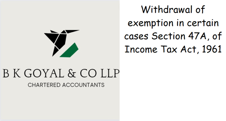 Withdrawal Of Exemption In Certain Cases Section 47A Of Income Tax Act 1961