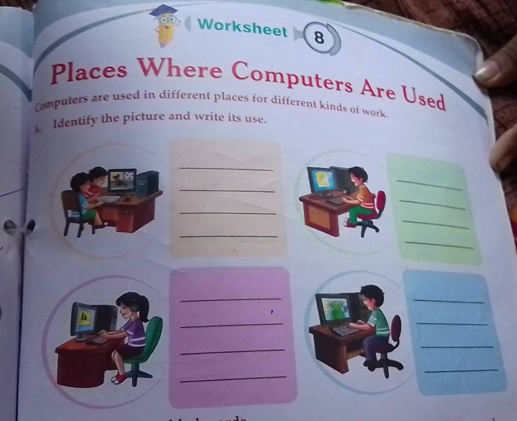 Worksheet 8 Places Where Computers Are Used Identify The Picture And Writ