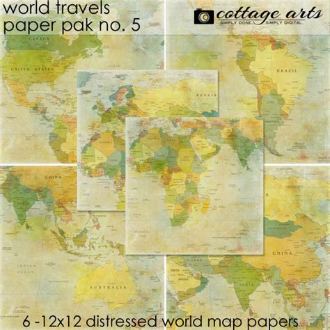 World Travels 5 Paper Pak Digital Art