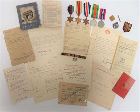 Ww2 34Th Armoured Brig Officers Paperwork And Associated Medal Group In Ephemera