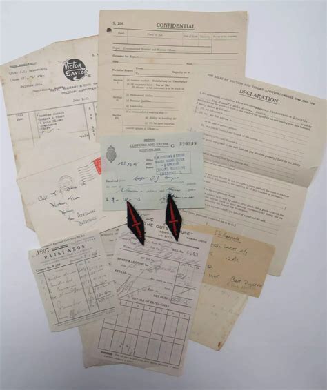 Ww2 Royal Marines Officers Paperwork And Badges In Wwii Formation Signs