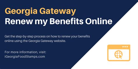 Www Gateway Ga Gov Renew My Benefits Georgia Food Food Stamps Snap