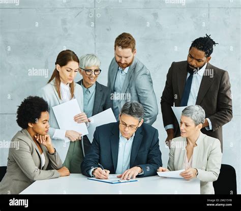 Young Business People Meeting Office Teamwork Group Contract Signing