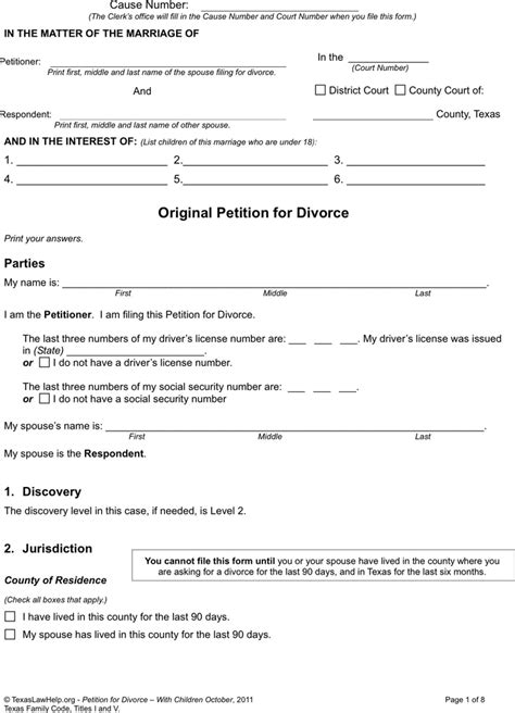 Your Guide To Texas Divorce Forms