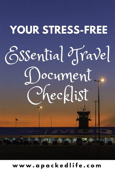 Your Stress Free Essential Travel Document Checklist A Packed Life